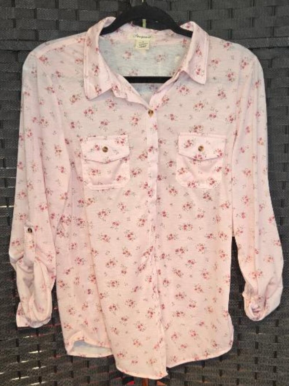 Passport Pink Ditsy Floral Utility Button-Down Shirt